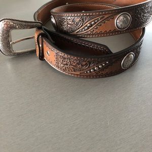 Leather belt and clothes